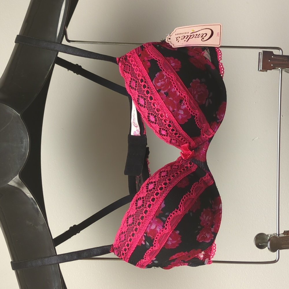 34A Candies push up Bra Red Floral Underwire Bra NWT